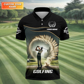 Maxcorners Custom Elite Golfer Golf Polo Shirt, Gift For Golfers, Mens Golf Gift