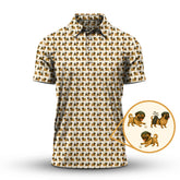 Maxcorners Pug Pattern Golf Shirt - Dog Golf Polos For Pet Lovers - Funny Golf Shirts For Golfers