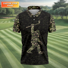 Maxcorners Funny Bigfoot Men's Golf Polo Shirt, Funny Golf Shirt, Gift For Golfers