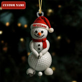 Maxcorners Golf Ball Snowman Acrylic Ornaments, Golf Christmas Gifts, Funny Golf Ball Golf Ornaments LM1611