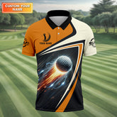 Maxcorners Custom Golf Ball Men's Golf Polo Shirt, Golfing Apparel, Golf Gifts For Men