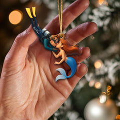 Maxcorners Diving Couple Home Decor, Christmas Ornament, Personalized Ornament 2D Flat LM2111