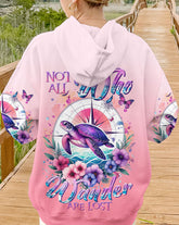 Maxcorners Not All Who Wander Are Lost Compass Turtle All Over Print LM2101