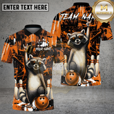Maxcorners Bowling Shirt Cool Orange Grunge Splatter Art Multioptions Personalized Name, Team Name 3D Shirt (4 Colors)