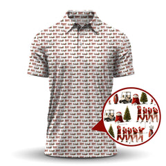 Maxcorners Christmas Golf Shirt, Xmas Golf Shirt For Golfer, Funny Pattern Golf Shirt For Men