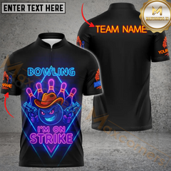Maxcorners Neon Cowboy Strike Bowling Jersey Personalized Name 3D Unisex Shirt