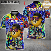 Maxcorners Billiard 8 Ball Beer Crown Pool Tee Funny Bar Player Gift Customized Name, Team Name 3D Polo Shirt