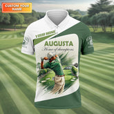 Maxcorners Custom Augusta Golfer Home Of Champions Men's Golf Polo Shirt, Mens Golf Gift, Mens Golf Shirt