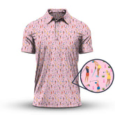 Maxcorners Breast Cancer Golf Shirt, Funny Pattern Golf Shirt, Golf Gift For Golfer