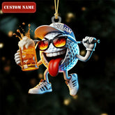 Maxcorners Custom Name Beer Golf Ball Ornament, Acrylic Ornament, Golf Christmas Ornaments, Christmas Golf Gift LM1611