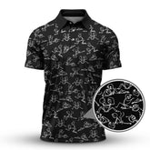 Maxcorners Funny Golf Shirt For Golfer, Stick Figure Pattern Golf Shirt, Crazy Golf Shirt For Men