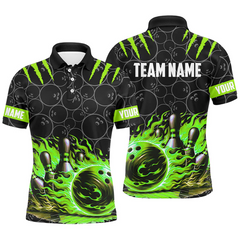 Maxcorners Bowling Flame Bowling Team Pro Multicolor Option Customized Name 3D Shirt
