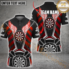 Maxcorners Dartboard Wings Darts Jersey Multicolor Option Personalized Name, Team Name 3D Polo Shirt