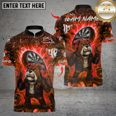 Maxcorners Darts Bulldog Fire Flames Multicolor Customized Name, Team Name 3D Shirts