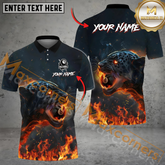 Maxcorners Black Panther Billiard Jersey Multicolor Options Personalized Name, Team Name 3D Polo Shirt (4 Colors)