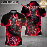 Maxcorners Darts Flame Viking Warrior With Dartboard Multicolor Customized Name, Team Name 3D Shirts
