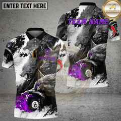 Maxcorners Wolf Billiards 8 Ball Multicolor Customized Name, Team Name 3D Shirt