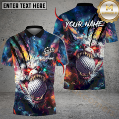 Maxcorners Savage Wolf Golf Personalized Name, Team Name 3D Unisex Shirt