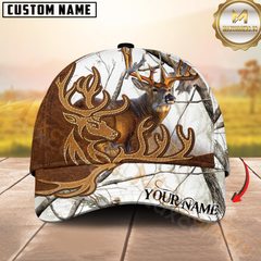 Maxcorners Deer Hunter Leather-Style Patch Personalized Hat 3D Printed Multicolor