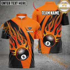 Maxcorners Ball 8 Fire Billiard Jersey Multicolor Option Customized Name, Team Name 3D Polo Shirt