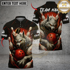 Maxcorners Werewolf Bowling Multicolor Customized Name, Team Name 3D Shirts