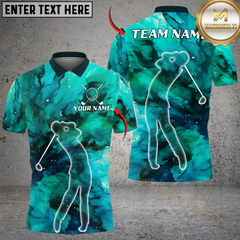 Maxcorners Golf Galaxy Swing Multicolor Customized Name, Team Name 3D Shirts