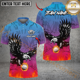 Maxcorners Flaming Swing Eagle Golf Shirt, Customized Name & Team Name 3D Shirts (4 Colors)