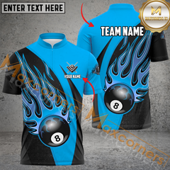Maxcorners Ball 8 Fire Billiard Jersey Multicolor Option Customized Name, Team Name 3D Polo Shirt