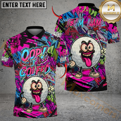 Maxcorners Oop! I Golfed It Golf Polo Shirt Custom Name & Team Name 3D Shirts