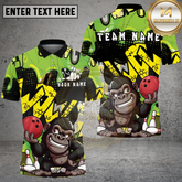 Maxcorners Bowling Gorilla Street Graffiti Multicolor Options Personalized Name, Team Name 3D Shirt (4 Colors)