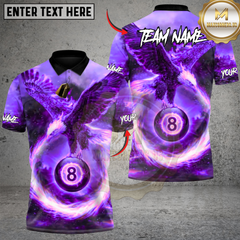 Maxcorners Rise of the Fire King 8 Ball Billiards Multicolor Customized Name, Team Name 3D Shirt