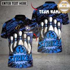 Maxcorners Bowling Boom Strike Multicolor Customized Name, Team Name 3D Shirts