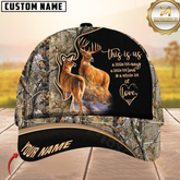 Maxcorners Hunting Deer Couple Camouflage Multicolor Personalized Name 3D Cap