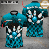 Maxcorners Bowling Strike Multicolor Personalized Name, Team Name 3D Shirt