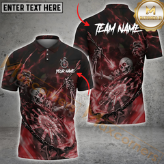 Maxcorners Skeleton Darts Jersey Multicolor Option Customized Name, Team Name 3D Polo Shirt