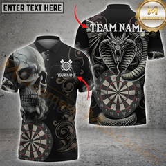 Maxcorners Darts Raven Skull Customized Name, Team Name 3D Unisex Shirt