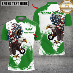 Maxcorners Billiards 8-Ball Pool Eagle Paint Personalized Name Shirt (4 Colors)