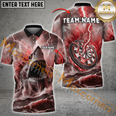 Maxcorners Shark and Lightning Darts Jersey Multicolor Option Customized Name, Team Name 3D Polo Shirt