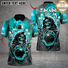 Maxcorners Bowling Reaper’s Strike Multicolor Customized Name, Team Name 3D Shirts