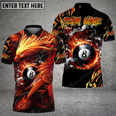 Maxcorners Ball 8 Phoenix Arisen Billiard Jersey Multicolor Options Personalized Name, Team Name 3D Polo Shirt