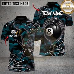 Maxcorners Venom Spider 8 Ball Billiards Custom Polo Team Shirt