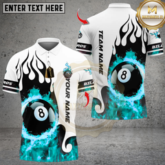 Maxcorners Billiards Ball 8 Fire Blaster Multicolor Customized Name, Team Name 3D Shirts