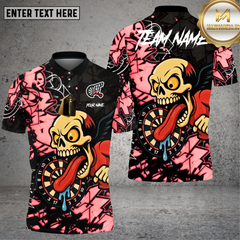 Maxcorners Darts Skull Shirt Street Art Design Multioptions Personalized Name, Team Name Unisex 3D Shirt (4 Colors)