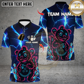 Maxcorners Neon Bear Bowling Multicolor Customized Name, Team Name 3D Shirts