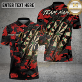Maxcorners Dart Red Black Camouflage Multicolor Options Personalized Name, Team Name 3D Shirt (4 Colors)
