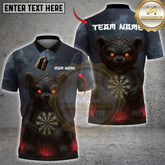 Maxcorners Darts Evil Teddy Bear with Dartboard Multicolor Customized Name, Team Name 3D Shirts