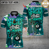 Maxcorners Billiard Graffiti Street Art 8 Ball Face Your Fear Multicolor Customized Name, Team Name 3D Shirt