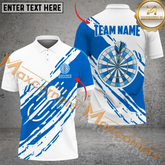 Maxcorners Darts Dartborad Mutilcolor Options Personalized Name, Team Name 3D Polo Shirt