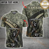 Maxcorners Billiard Grim Reaper Camouflage Multicolor Customized Name, Team Name 3D Shirt