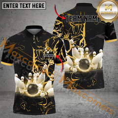 Maxcorners Shinning Strike Bowling Jersey Multicolor Option Customized Name, Team Name 3D Polo Shirt